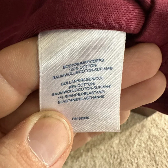 Lands' End Maroon‎ Long Sleeve Polo  Size X-Large, long sleeve polo, polo - Picture 4 of 7